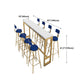 Glam Marble Bistro Bar Table with Rectangle Table Top Trestle Table - 41.3" H , Only Table Clearhalo 'Bar Furniture' 'Bar Tables' 'bar_tables' 'furn' 'furn_bar_tables' 'Furniture' 'furniture_bar_tables' 'Kitchen & Dining Furniture' 1200x1200_f47adb51-3d81-4cae-a8a9-e80c2e7b77bf