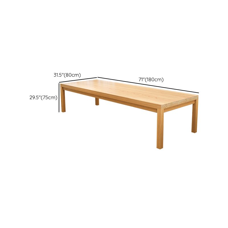 Contemporary Writing Desk Parsons Solid Wood Natural Office Desk