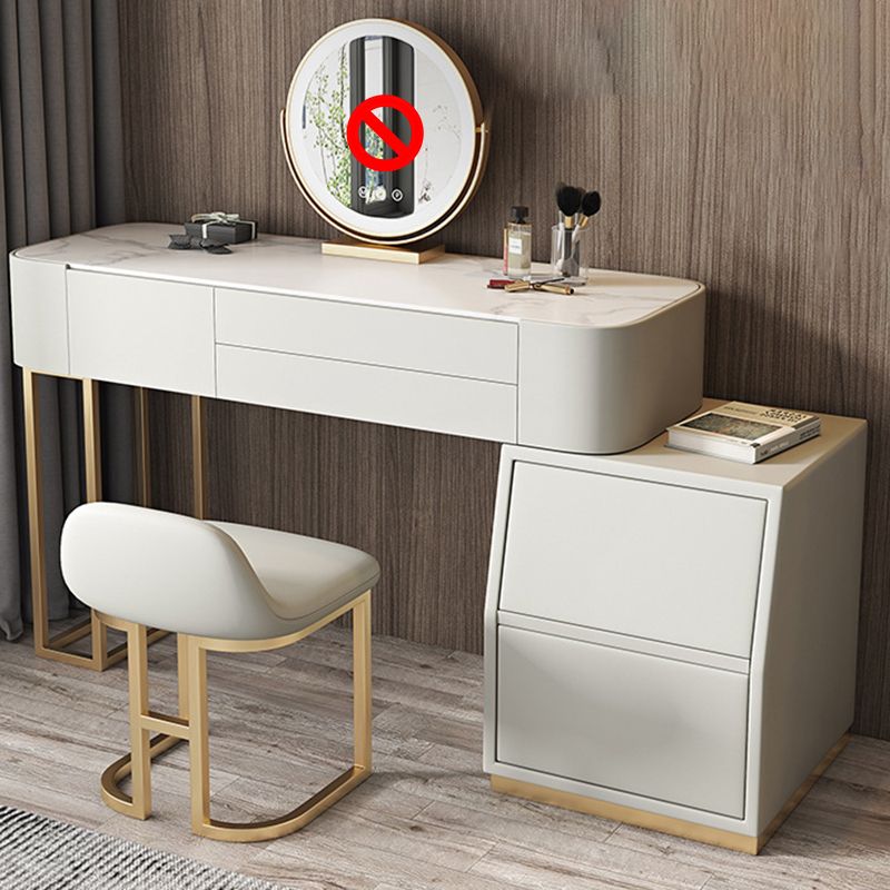 Luxurious 5 Storage Drawer Solid Wood Desk 31.5" Makeup Vanity Desk