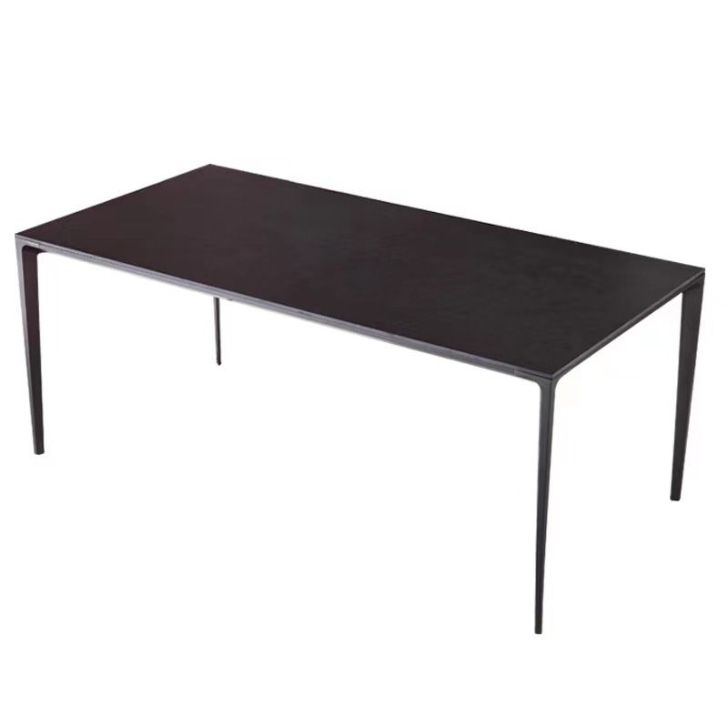 Table de salle à manger de style simplicité Table de salle à manger rectangulaire en pierre en noir