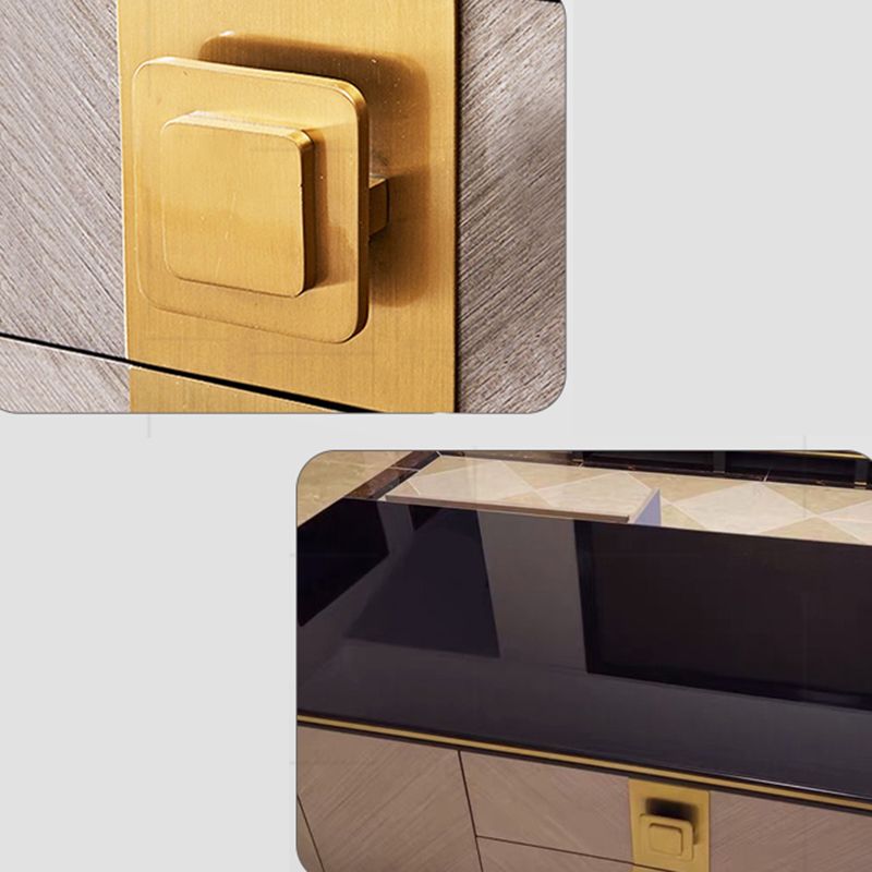 Glam Media Console Glass Media Console TV Stand with Drawers Clearhalo 'furn' 'furn_tv_stands_entertainment_centers' 'Furniture' 'Living Room Furniture' 'TV Stands & Entertainment Centers' 'TV Stands & Media Storage Furniture' 'tv_stands_entertainment_centers' 1200x1200_f47c9496-0511-470b-a311-331d5acd4ea8