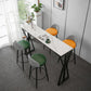 Modern Bar Dining Table Rectangle Bar Height Table with Double Pedestal in Black Clearhalo 'Bar Furniture' 'Bar Tables' 'bar_tables' 'furn' 'furn_bar_tables' 'Furniture' 'furniture_bar_tables' 'Kitchen & Dining Furniture' 1200x1200_f47ced1f-13ad-4031-a35d-33a39ab407eb