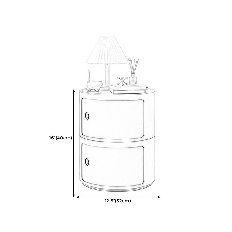 Dia Tavolo laterale di plastica rotonda Nordic in giallo/verde con conservazione