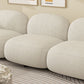 Square Arm Wool Sofa Scandinavian 1/2/3-Seater Sofa in White