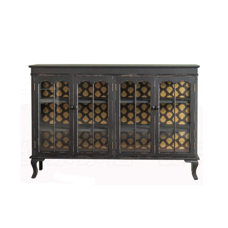 Curio tradizionale Curio Curio Armadietto Porte in vetro a buffet con porte