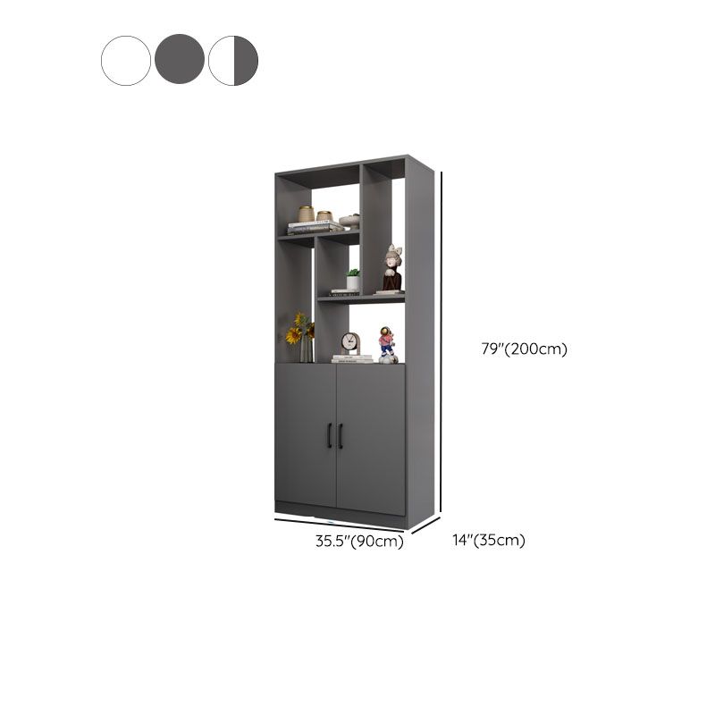 Modern Wooden 78.74" Tall Accent Cabinet with Shelves and Doors