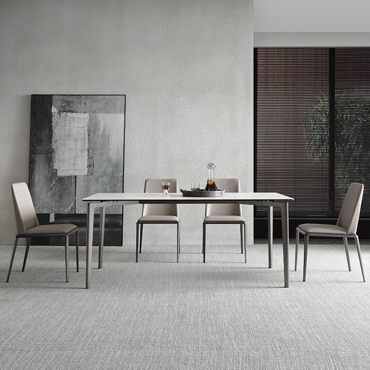 Sintered Stone Dining Table Luxury Style 4 Legs Rectangle Table for Home Clearhalo ' dining_table' 'Dining Tables & Seating' 'Dining Tables' 'furn' 'furn_dining_table' 'Furniture' 'furniture_dining_table' 'Kitchen & Dining Furniture' 'kitchen&dining_furn' 'kitchen' 'kitchen_dining_table' 1200x1200_f4803879-0955-4c8e-a336-0ca81981e26a