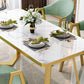 Dinner Room Dining Table Kitchen Luxury Stone Metal Base Dining Table Clearhalo 'Dining Tables & Seating' 'Dining Tables' 'dining_table' 'furn' 'furn_dining_table' 'Furniture' 'Kitchen & Dining Furniture' 1200x1200_f480dff1-d90e-4521-af85-78024736ce75