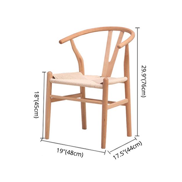 Wood Contemporary Style Dining Arm Chair Indoor-Outdoor Wishbone Chair Clearhalo ' kitchen&dining_furn' 'Dining Chairs' 'Dining Tables & Seating' 'dining_chair' 'furn' 'furn_dining_chair' 'Furniture' 'furniture_dining_chair' 'Kitchen & Dining Furniture' 'kitchen' 1200x1200_f480e74b-c81b-4b62-bdfc-58cffc864a05