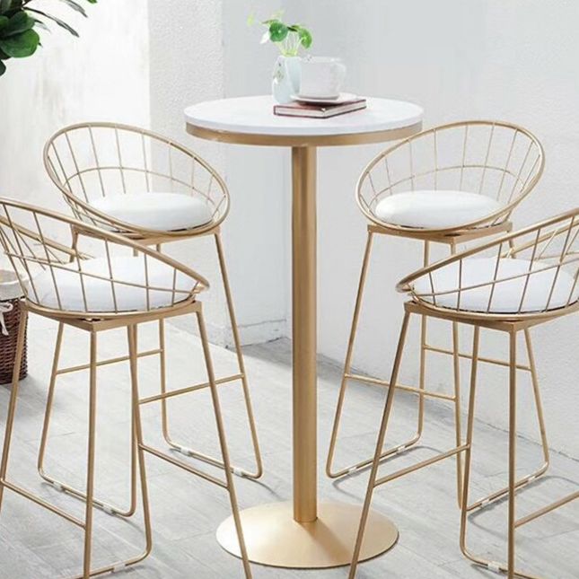 Mesa de pub estilo Glam, mesa de bar con pedestal redondo para uso en interiores