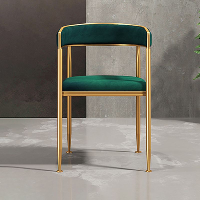Glam Style Open Back Chair Upholstered Dining Arm Chair for Indoor Clearhalo 'Dining Chairs' 'Dining Tables & Seating' 'dining_chair' 'furn' 'furn_dining_chair' 'Furniture' 'furniture_dining_chair' 'Kitchen & Dining Furniture' 1200x1200_f4875c91-cf1c-4a00-8d2e-66511dc34e46