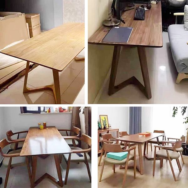 Contemporary Kitchen Standard Dining Table Solid Wood Rectangle Dining Table in Brown Clearhalo ' dining_table' 'Dining Tables & Seating' 'Dining Tables' 'furn' 'furn_dining_table' 'Furniture' 'furniture_dining_table' 'Kitchen & Dining Furniture' 'kitchen&dining_furn' 'kitchen' 'kitchen_dining_table' 1200x1200_f489a076-f0e2-4fe1-aaf0-88c2a06076c8