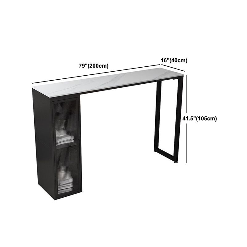 Rectangle Double Pedestal Bar Stool Table Modern Storage Indoor Bar Wine Table Clearhalo 'Bar Furniture' 'Bar Tables' 'bar_tables' 'furn' 'furn_bar_tables' 'Furniture' 'Kitchen & Dining Furniture' 1200x1200_f48a0b1f-e6a4-4c65-aea9-bed24b688466