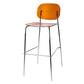Taburete de mostrador con base plateada moderno, reposapiés acrílico rectangular, taburete de altura