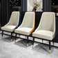 PU Leather Dining Chair Glam Upholstered Side Chair with Wood Legs