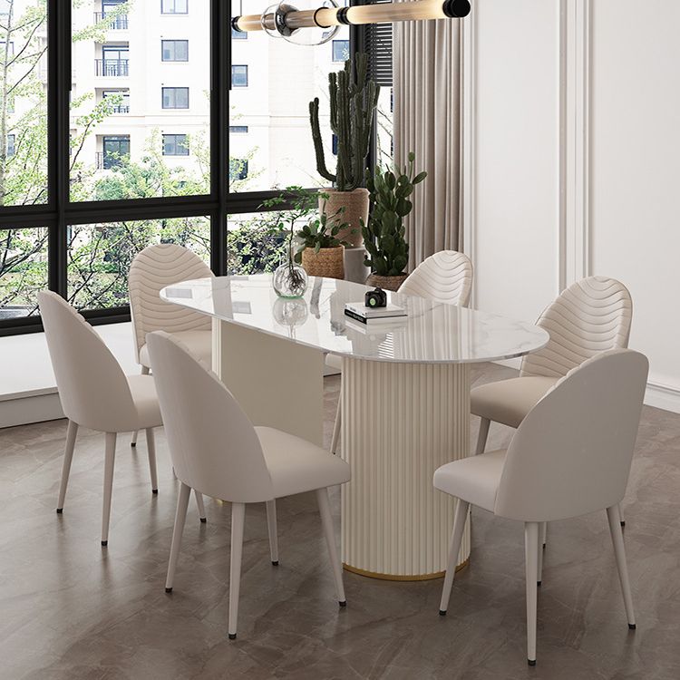 Sintered Stone Table for Restaurant Modern White Table with Double Pedestal Base Clearhalo ' dining_table' 'Dining Tables & Seating' 'Dining Tables' 'furn' 'furn_dining_table' 'Furniture' 'furniture_dining_table' 'Kitchen & Dining Furniture' 'kitchen&dining_furn' 'kitchen' 'kitchen_dining_table' 1200x1200_f48e28db-df79-4037-87f7-5ae8f59ea2f3