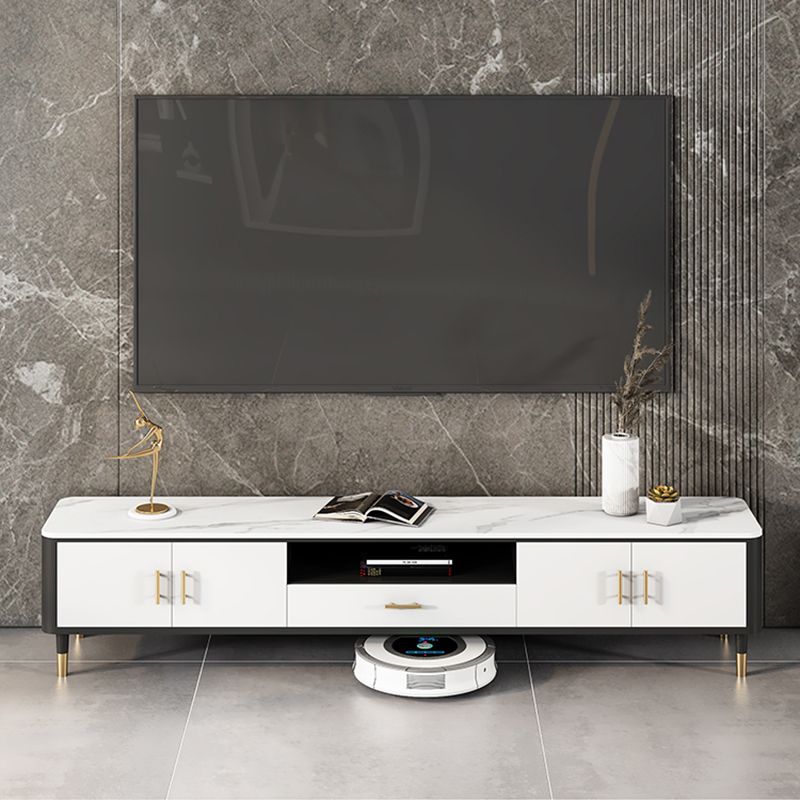 Glam Style TV Stand Open Storage TV Stand Console with 4-Door Clearhalo 'furn' 'furn_tv_stands_entertainment_centers' 'Furniture' 'Living Room Furniture' 'TV Stands & Entertainment Centers' 'TV Stands & Media Storage Furniture' 'tv_stands_entertainment_centers' 1200x1200_f48ed0b6-66f8-4a61-bb1e-3149b5787975