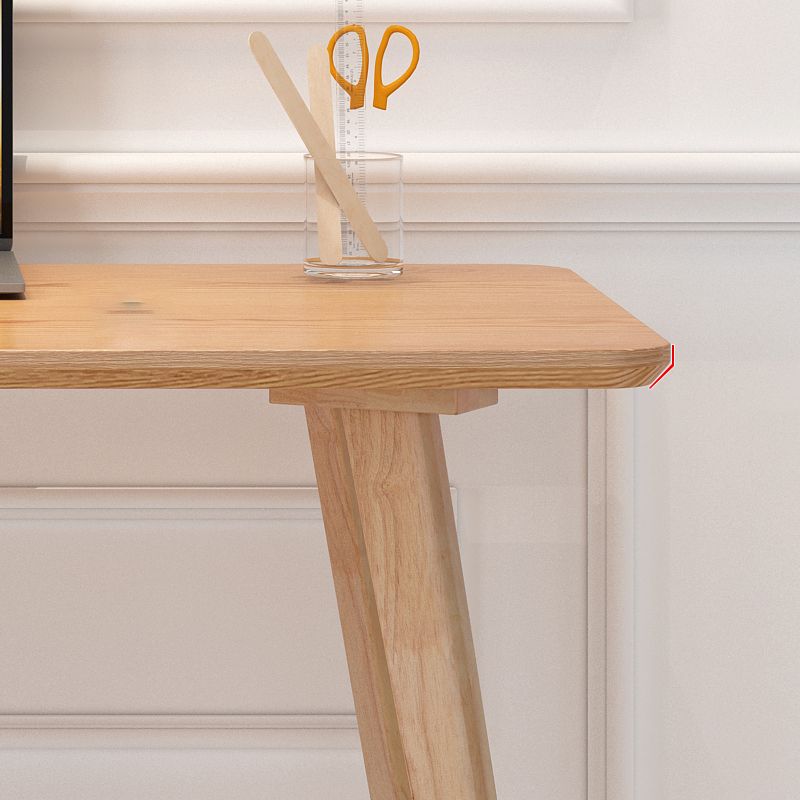 Vast hout gebogen schrijfdesk parsons base natuurlijk kantoor bureau