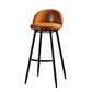 Taburete de bar industrial de piel sintética para interiores con patas de metal