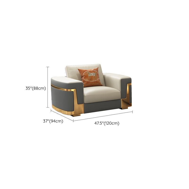 Glamstil quadratisch getuftetes Sofa Ledersofa in Armut für Wohnzimmer