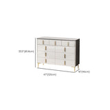Stone Glam Storage Chest Bedroom White Chest with Metal Legs