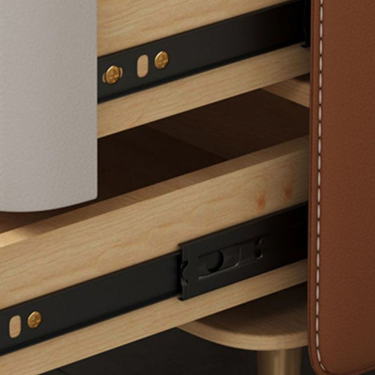 モダニズム2引き出しナイトテーブルゴールデン/黒い脚ベッドナイトスタンドの寝室のためのナイトスタンド