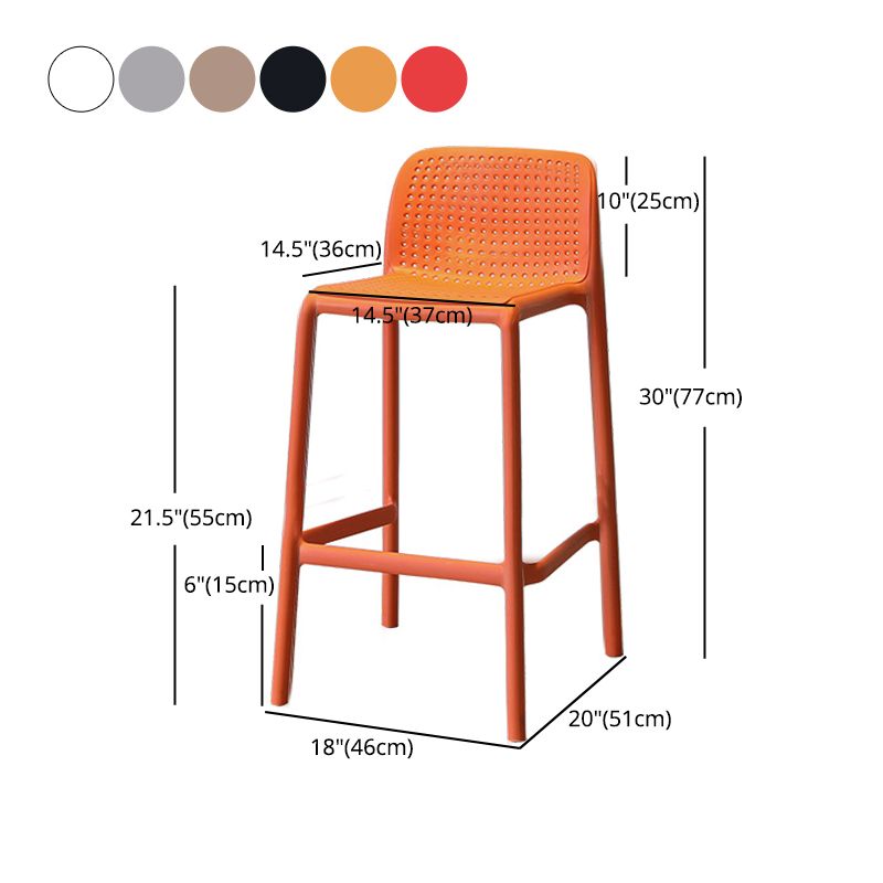 Modern Style Low Back Bar-stool Square Counter Bar Stool with Plastic Legs Clearhalo 'Bar Furniture' 'Bar Stools' 'bar_stools' 'furn' 'furn_bar_stools' 'Furniture' 'furniture_bar_stools' 'Kitchen & Dining Furniture' 1200x1200_f4922978-ffde-4165-bd6b-28bcd570bd02