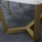 Rectangle Trestle Dining Table Glam Faux Marble Table for Dining Room Kitchen