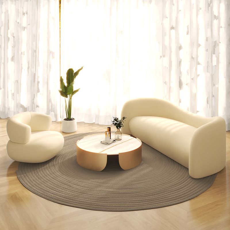 Tessuto scandinavo in tessuto da soggiorno smoking braccio sedute bianche curve