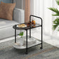 Modern Glass Top Side Table 27.55-inch 4 Legs End Table with Casters