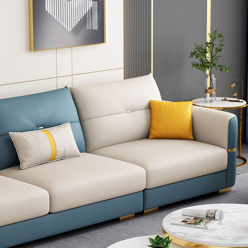 Sqaure Arm Tufted Back Sectional Luxurious 4-seat Sectional Sofa Clearhalo 'furn' 'furn_sectionals' 'Furniture' 'Living Room Furniture' 'Sectionals' 1200x1200_f4958549-1b6d-4736-84e8-0e3712f7b487