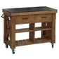 Farmhouse Pine Kitchen Island Cucina rimovibile con cassetto e scaffali