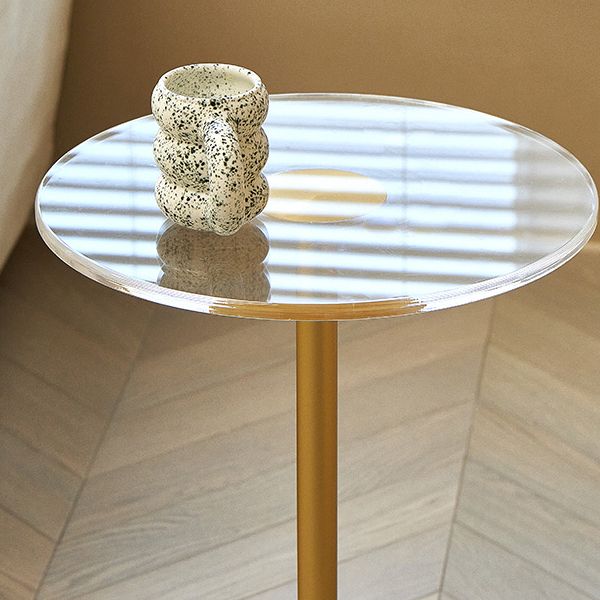 Glam Sofa Side Accent Table Plastic Clear Round Living Room Corner Table Clearhalo 'Coffee & Accent Tables' 'End & Side Tables' 'end_side_tables' 'furn' 'furn_end_side_tables' 'Furniture' 'Living Room Furniture' 1200x1200_f4990813-099e-47d5-9b40-0acb06074b4a