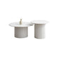 Slate Round Coffee Table Pedestal Cocktail Table Set in White Clearhalo 'Coffee & Accent Tables' 'Coffee Tables' 'coffee_tables' 'furn' 'furn_coffee_tables' 'Furniture' 'Living Room Furniture' 1200x1200_f49bf7cd-dc08-447f-9c97-993416b47af1