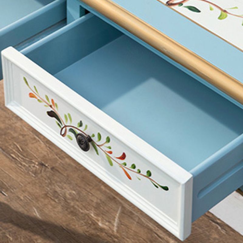 Victorian 2 Drawers MakeupTable Stool Set with Mirror for Bedroom