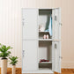 White Colour Wardrobe Contemporary Steel Home Wardrobe Closet with Lock