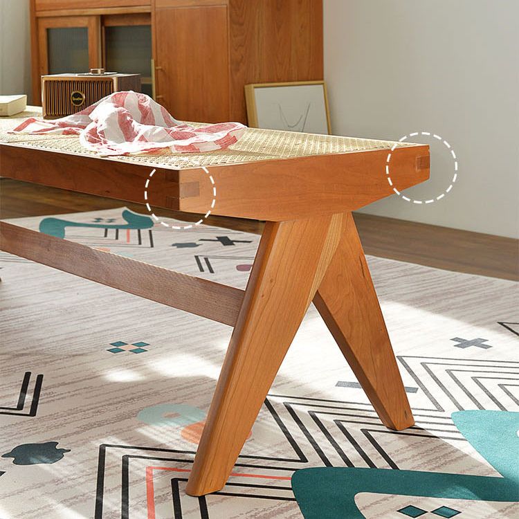 17.7 Inch Wide Bench Wicker Tropical Seating Bench with Legs Clearhalo 'Benches' 'Chairs & Seating' 'furn' 'furn_benches' 'Furniture' 'Living Room Furniture' 1200x1200_f4a20aca-0320-40de-aca1-6821eedacfe2