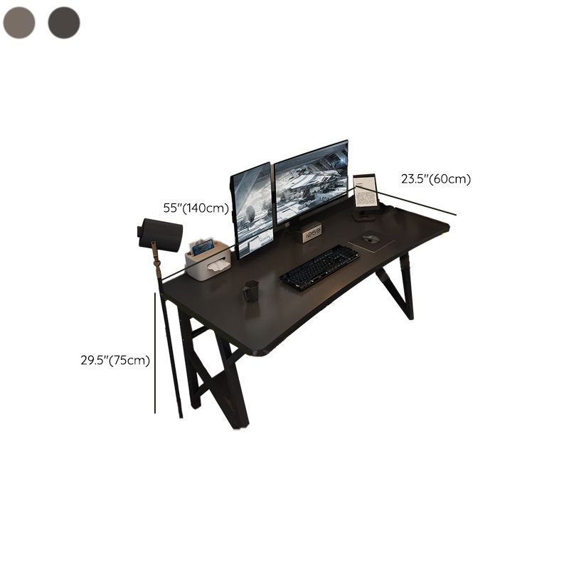 Contemporary Computer Desk Rectangular Antique Finish Desk with Metal Legs Clearhalo 'furn' 'furn_office_desk' 'Furniture' 'Office Desks' 'Office Furniture' 'office_desk' 1200x1200_f4a4c82a-4902-4a84-83ff-252eebc18b4e