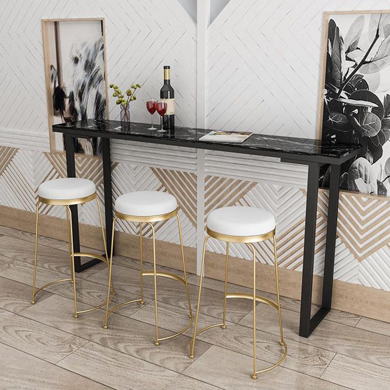 Modern Faux Marble Bistro Bar Table Rectangle Metal Base Bar Table Clearhalo 'Bar Furniture' 'Bar Tables' 'bar_tables' 'furn' 'furn_bar_tables' 'Furniture' 'Kitchen & Dining Furniture' 1200x1200_f4a4dc29-6d7b-4c30-8f44-9da9c69d5690