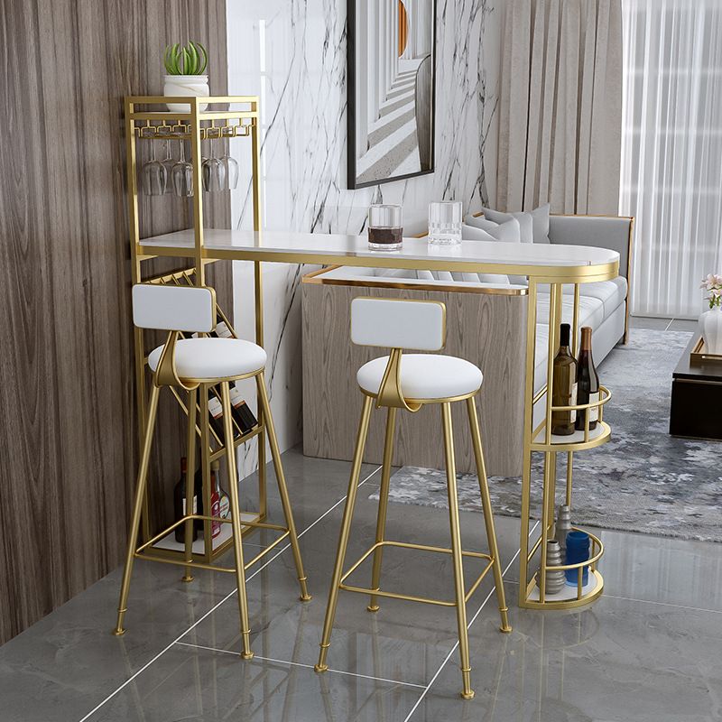 Contemporary 1/2/3 Pieces Bar Table Set Stone Bar Table with Bar Stool Clearhalo 'Bar Furniture' 'furn' 'furn_home_bar_bar_sets' 'Furniture' 'Home Bars & Bar Sets' 'home_bar_bar_sets' 'Kitchen & Dining Furniture' 1200x1200_f4a51ce4-42d7-46b9-b701-c4ac941b90fc