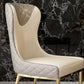 Glam Indoor Dining Chair Wingback Dining Room Chair with Metal  Legs