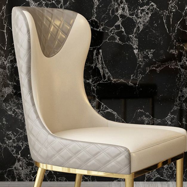 Glam Indoor Dining Chair Wingback Dining Room Chair with Metal  Legs
