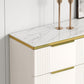 Commode de rangement en pierre de coffre de rangement contemporain de 11,7 pouces de largeur