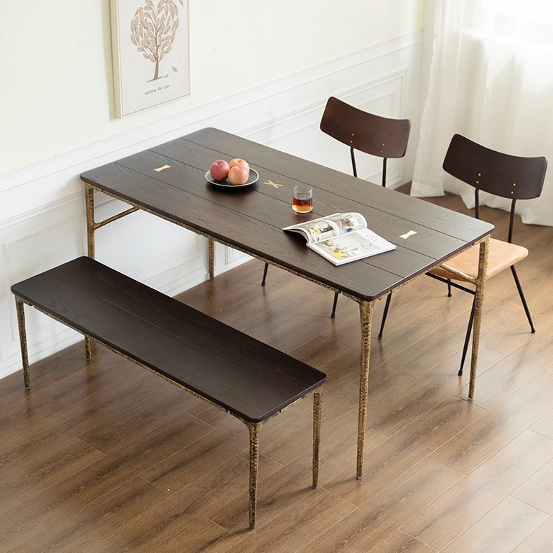 Rectangle 4 jambes Table de luxe Table de couleur en bois fixe avec bois massif