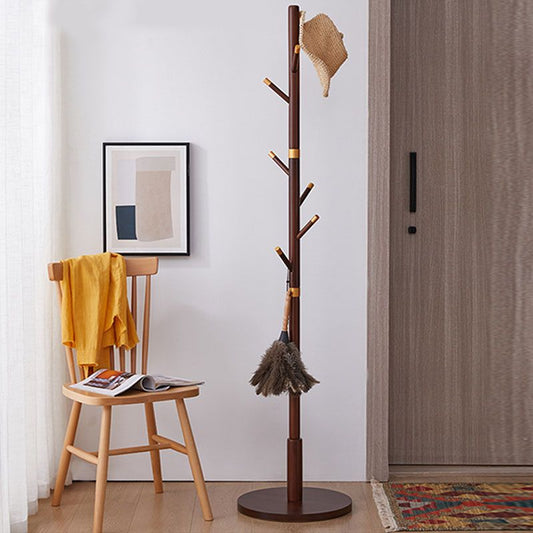 Hanger de pasaje moderno Wood Hall Tree Ratch Free Standing Rack con ganchos