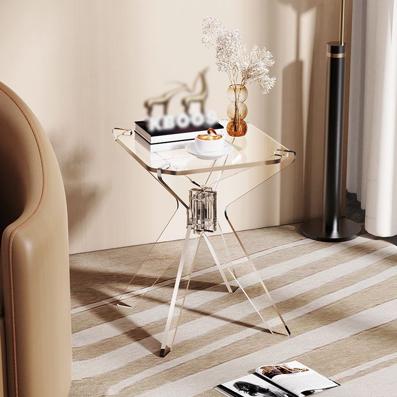 Contemporary Geometric Accent Side Table AcrylicSofa Side Accent Table