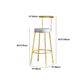 Glam Round Pub Table Set 1/2/3 Pieces Marble Top Bar Table with Metal Stools