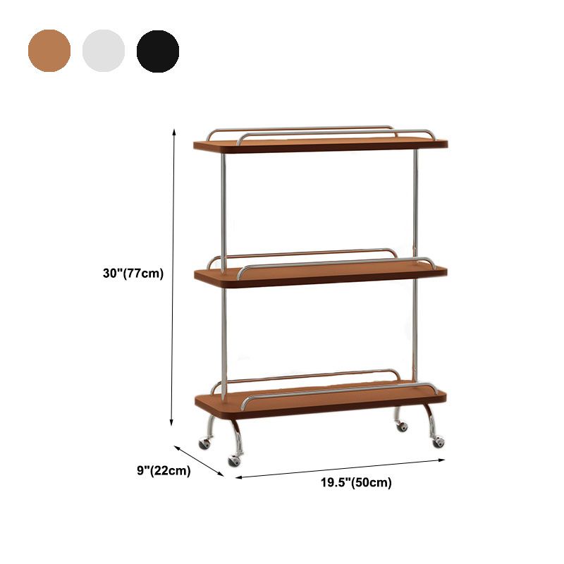 Rechthoekige bijzettafel met wielbasis Midden-eeuwse moderne stijl met opbergplank