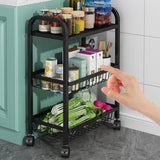 Tavolo di preparazione di stoccaggio aperto con carrello da cucina a basket in nero