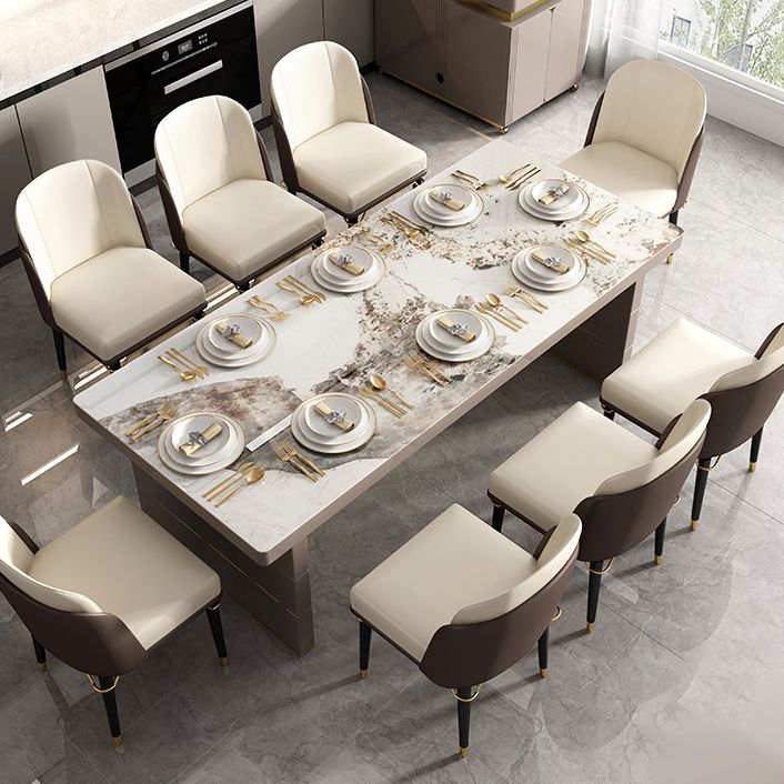 Modern Style 1/3/4/5/7/9 Pieces Dinette Set Sintered Stone Dining Table Clearhalo 'Dining Room Sets' 'Dining Tables & Seating' 'dining_room_set' 'furn' 'furn_dining_room_set' 'Furniture' 'furniture_dining_room_set' 'Kitchen & Dining Furniture' 1200x1200_f4b33103-b01b-4eaf-bcee-e65eabf24b11